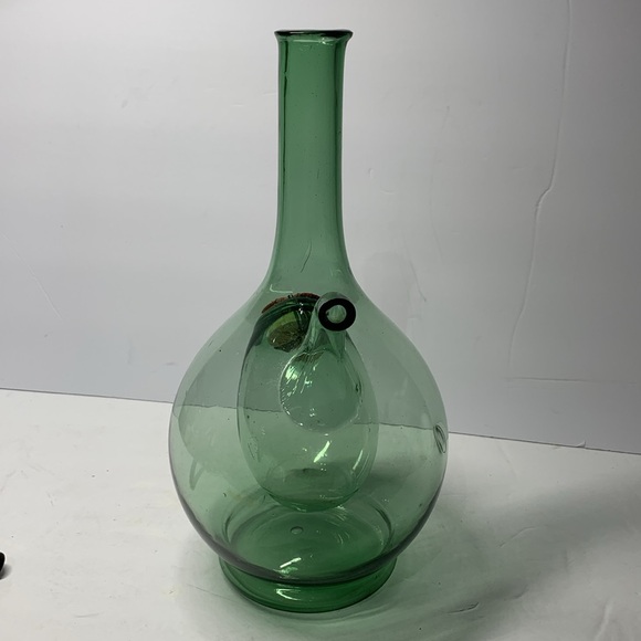 Vintage Green Blown Glass Jug with Ice Bucket Included, Empoli, Italy - Picture 5 of 12